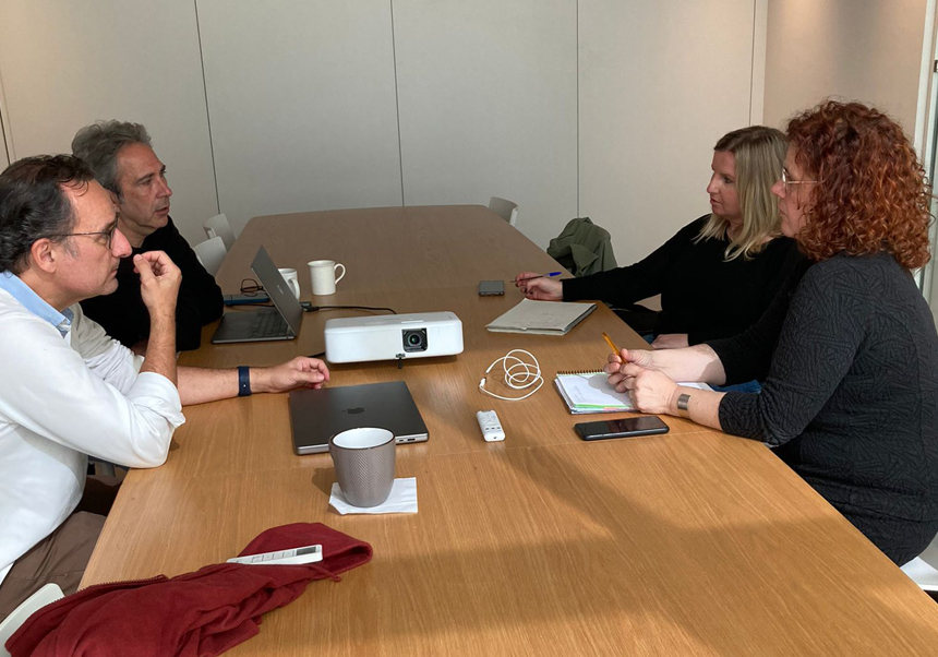Moment of the meeting of the Càtedra de Joventut with Brainstorm.