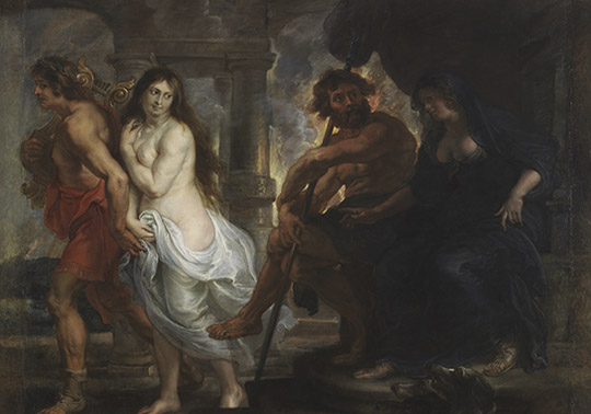 Orfeo acompanyant Euridice fora de l'Hades