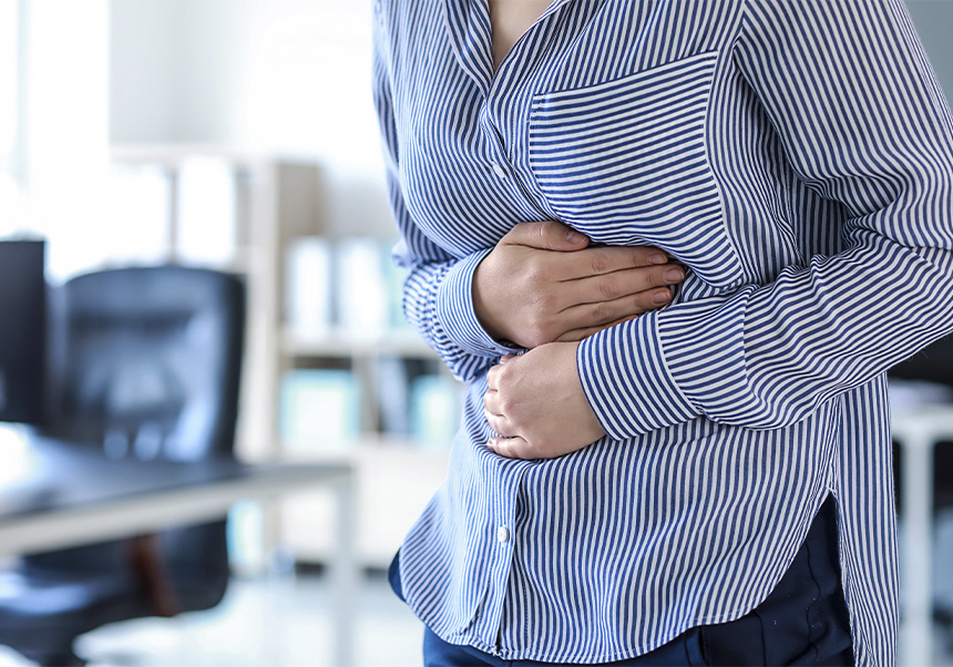 Persona afectada pel bacteri <i>Helicobacter pylori</i>.