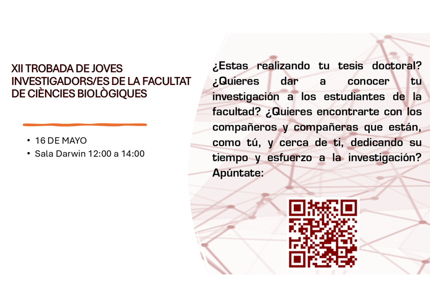 XII Encuentro de Jovenes Investigadores de la Facultad de Ciències Biològiques