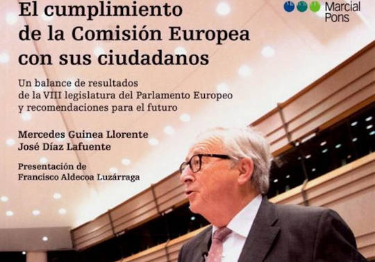 Fragmento de la portada del libro 'El cumplimiento de la Comisión Europea con los ciudadanos'.