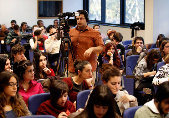 Estudiantat d'Audiovisuals a la Universitat de València.