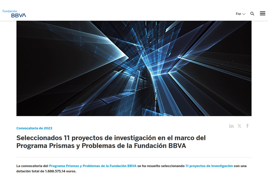 BBVA Foundation website