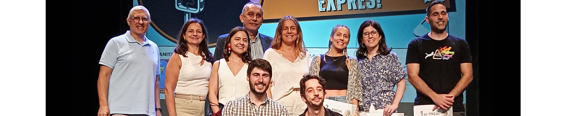 Jurado, organización y personal investigador premiado en el I Certamen de Monólogos Científicos Quart es Ciencia Exprés.