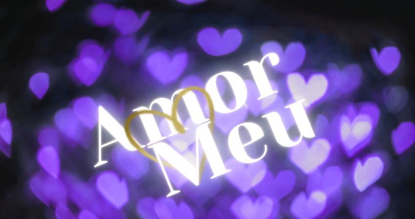 Poster with hearts and the writing Amor Meu