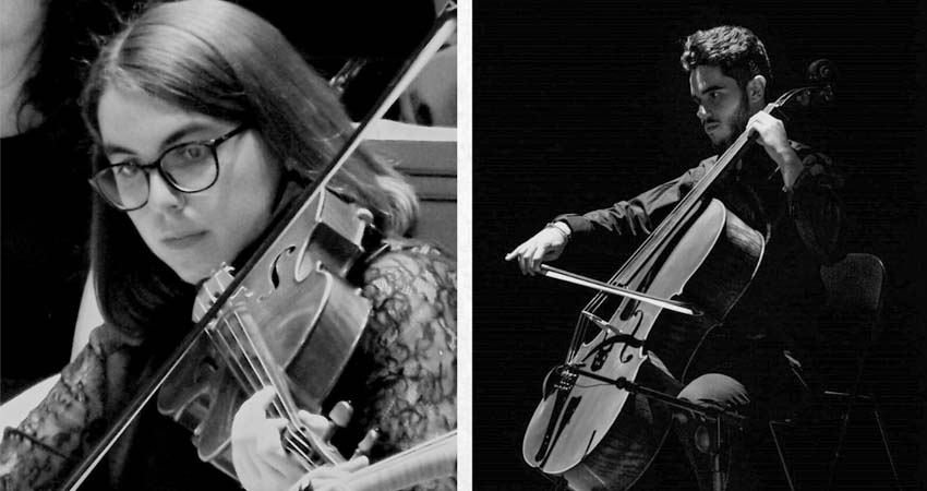 María Moragón Sánchez, viola. Ignacio Baeza García, cello