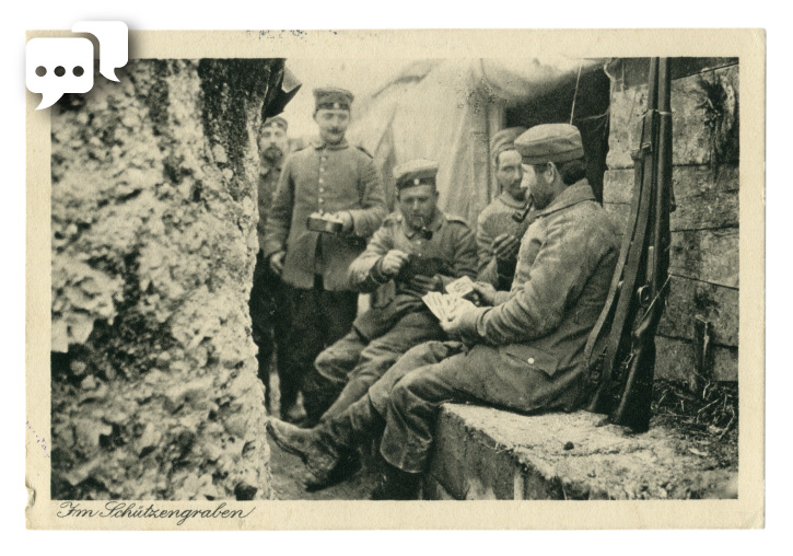 Imatge de soldats en unes trinxeres