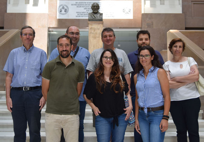 (At the back, from left to right) Javier Buesa, Jesús Rodríguez, Alberto Marina, Rafael Ciges and María Jesús Yebra. (In front, from left to right) Roberto Gozalbo, Cristina Santiso and Susana Vila.