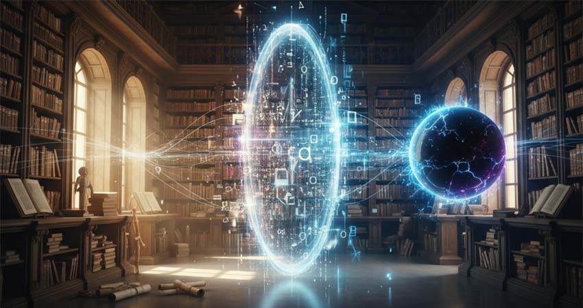 A library with an energy simulation