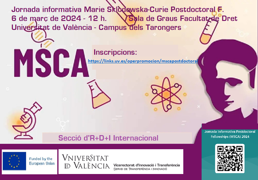 Jornada informativa a la UV: Marie Sklodowska-Curie Postdoctoral Fellowships 2024