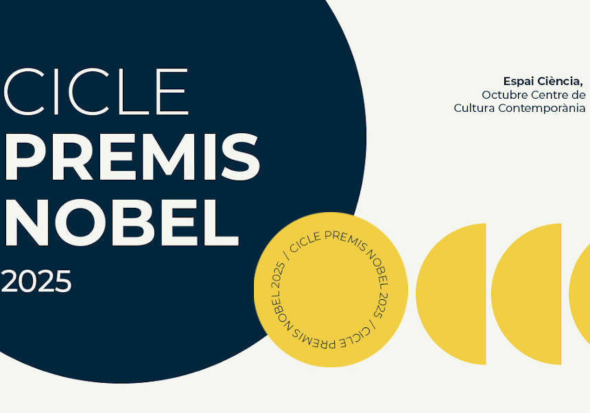 Fragment del cartell del cicle sobre els Premis Nobel 2025.