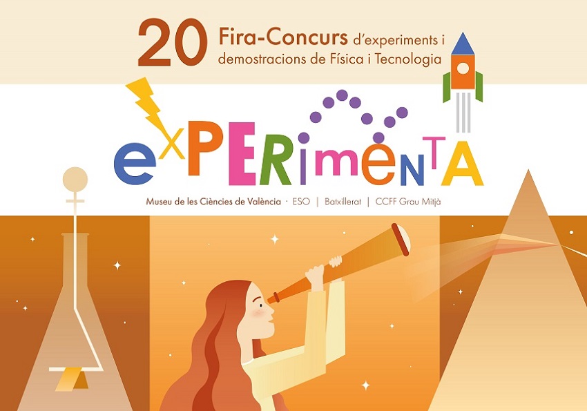Logo de la XX Fira-Concurs Experimenta, dirigido a alumnado de ESO, Bachillerato y CCFF Grado Medio, que se celebrará en el Museo de las Cièncias de València.