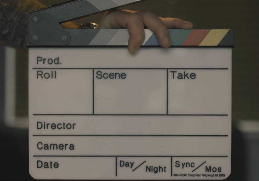 Claqueta de rodatge cinematogràfic.