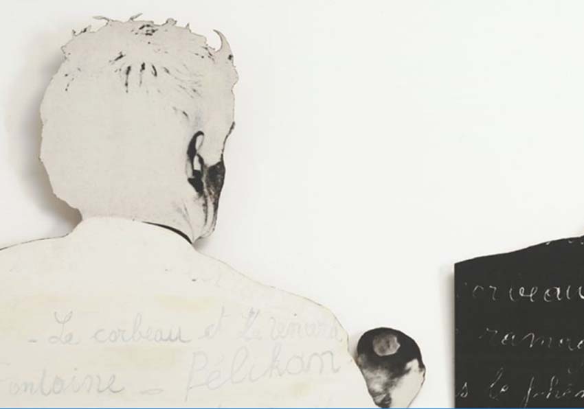 event image:Drawing of a man looking at a sign