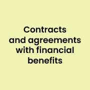 Contracts and agreements with financial benefits