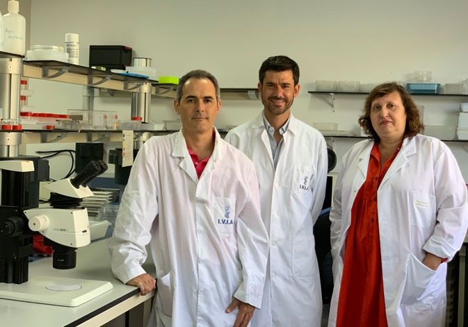 (From left to right). Joel González (Universitat de València), Alejandro Tena (IVIA) and Yolanda Picó (Research Center on Desertification).