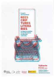 Imatge del cartell del congres amb una màquina d'escriure