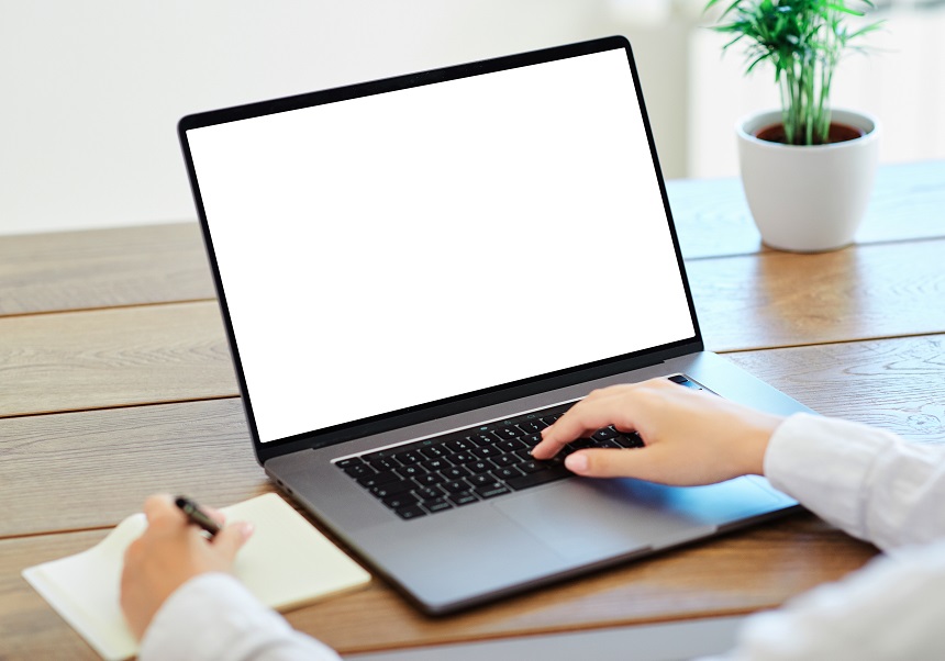 Person working on laptop