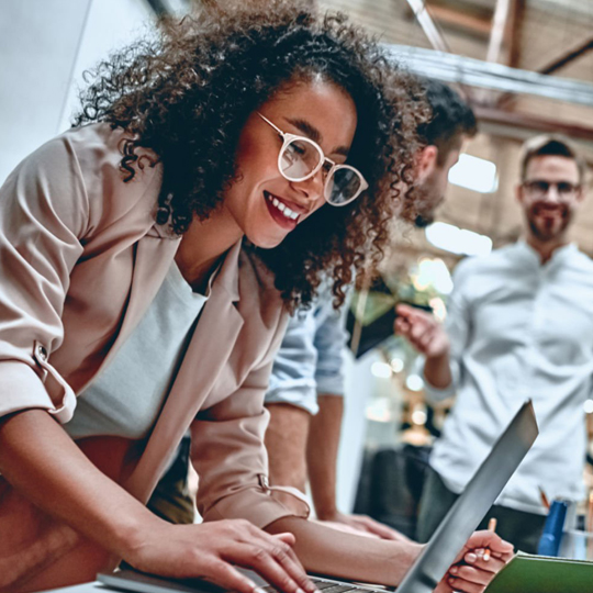 People working at a table