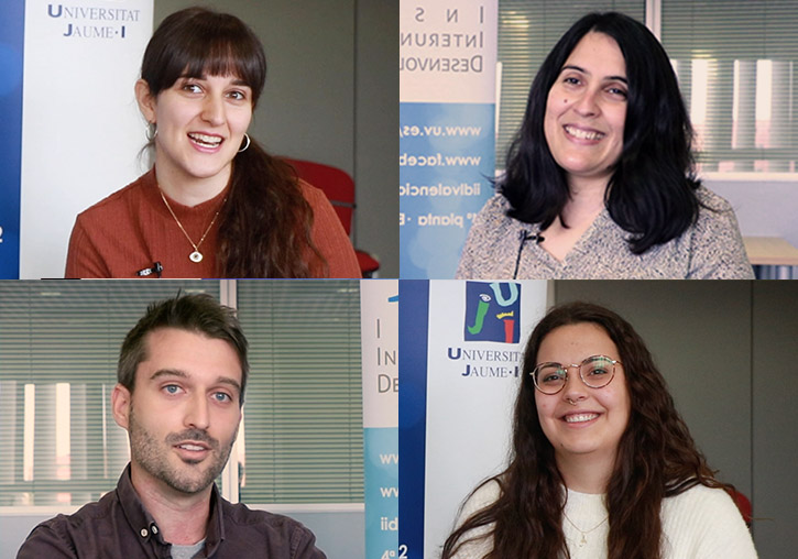 (From left to right). Top: Glòria Maria Caravantes and Cristina Herraiz. Bottom: Néstor Vercher and Ángela Carbonell.