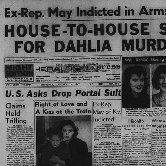 Newspaper page reporting the murder