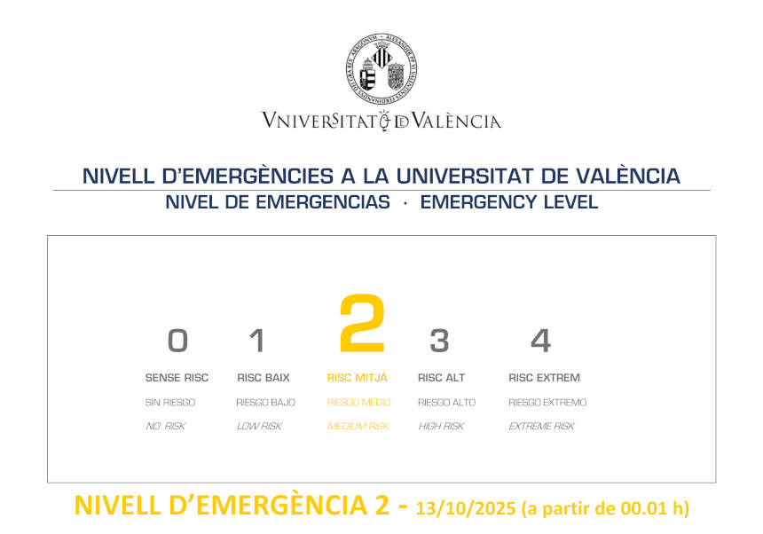 Nivell 2 d'Emergència a la Universitat de València i a la Fundació General UV.
