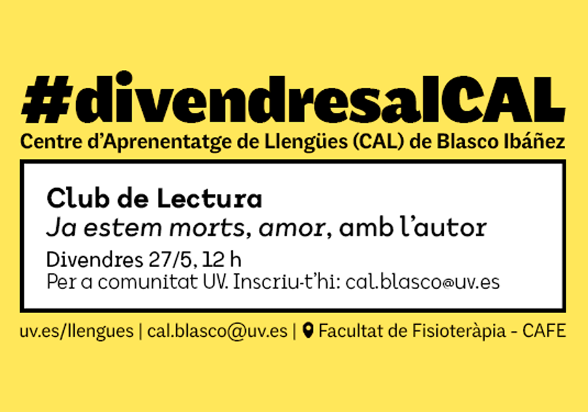 Imagen del evento:Nueva sesión del Club de Lectura del CAL de Blasco Ibáñez