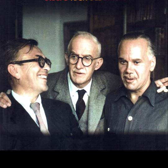 Book cover. Photo of three men