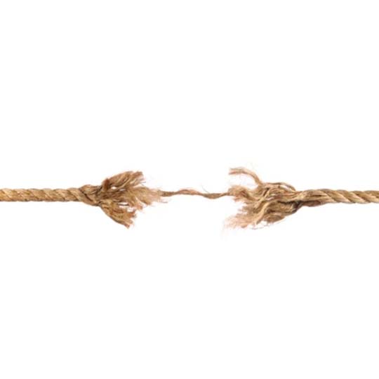 A rope about to break