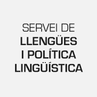Logo Servei de Llengües i Política Lingüística
