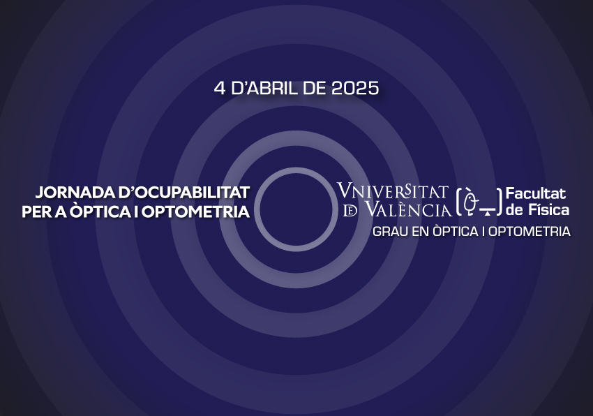 Imatge gràfica de la Jornada d'Ocupabilitat per a Òptica i Optometria 2024-25.
