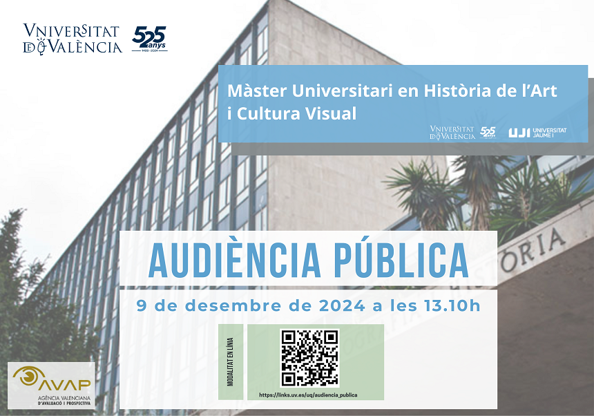 Audiència pública del Màster Universitari en Història de l'Art i Cultura Visual