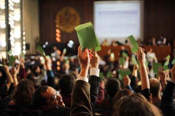 A moment of the thurday's session at the University senate