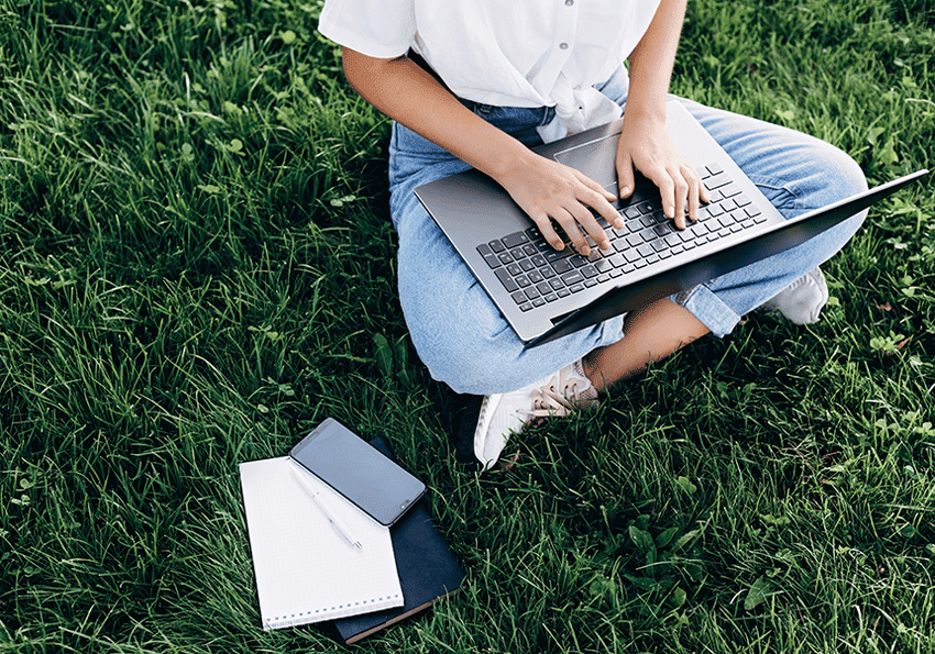 Student with a laptop