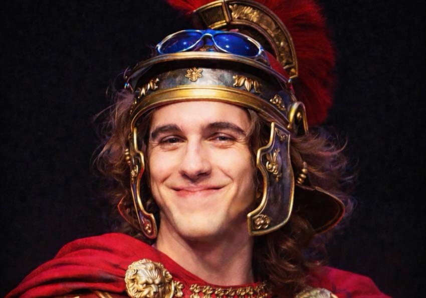 Un actor disfrazado de romano