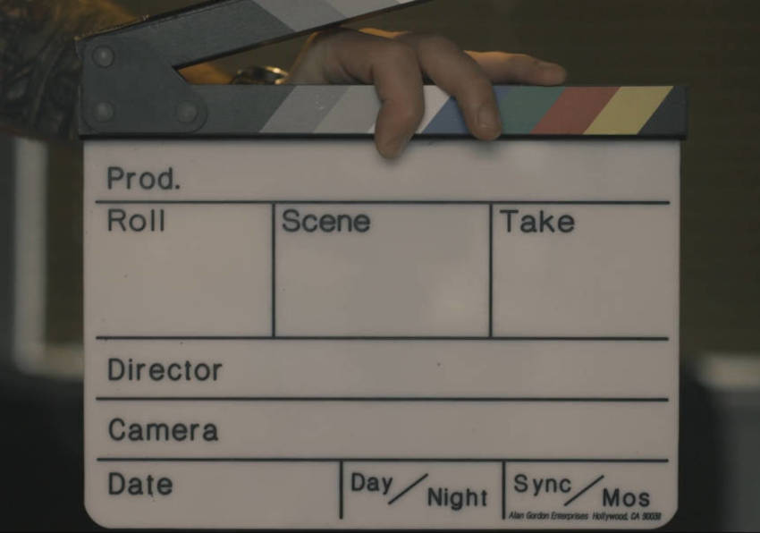 Claquesta de rodatge cinematogràfic.
