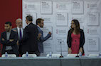 Esteban Morcillo i representants polítics en la firma del Pacte contra la Violència de Gènere
