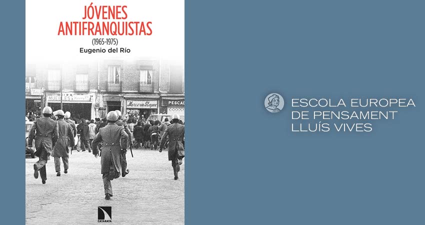 Book cover. Francoist police charging against a group of people