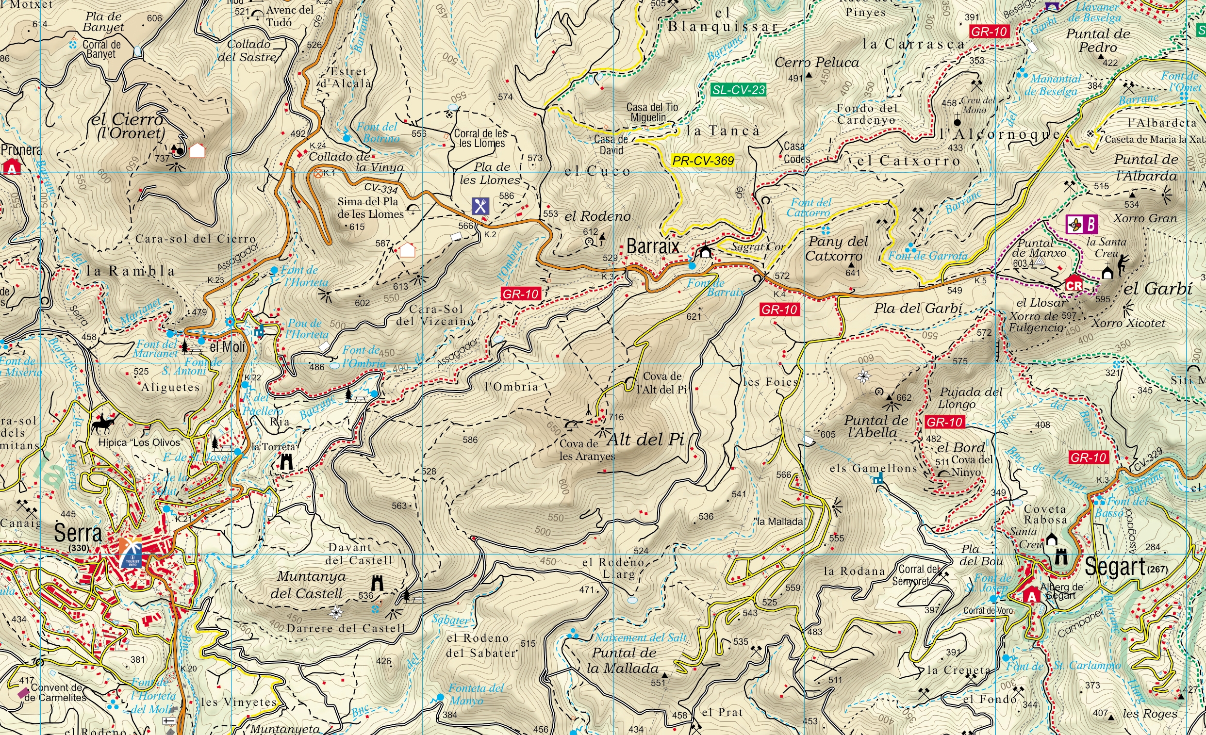 Mapa Topográfico de la Serra Calderona