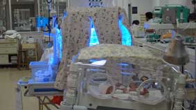 A newborn baby at the human milk bank's facilities.
