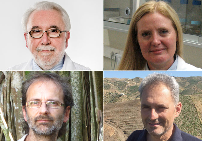 (Left to right). Top: Josep Redón and Dolors Corella. Bottom: Juli Pausas and Artemi Cerdà.