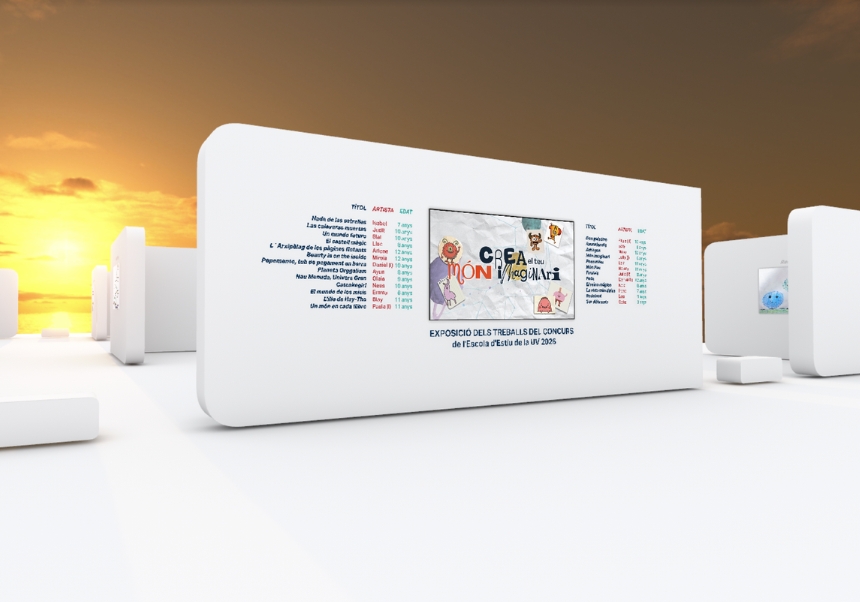 Imagen del museo virtual con las obras presentadas al concurso 'Crea el teu món imaginari'