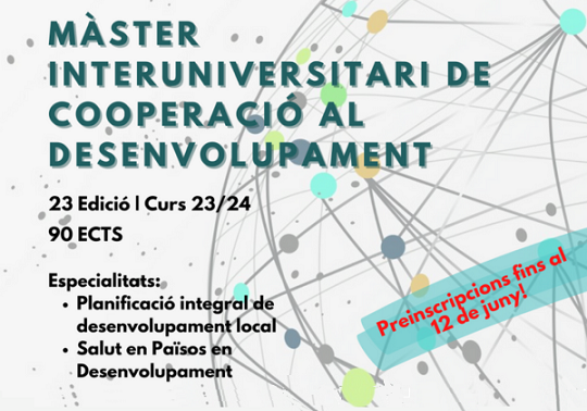 Preinscripción al Máster interuniversitario en Cooperación al Desarrollo