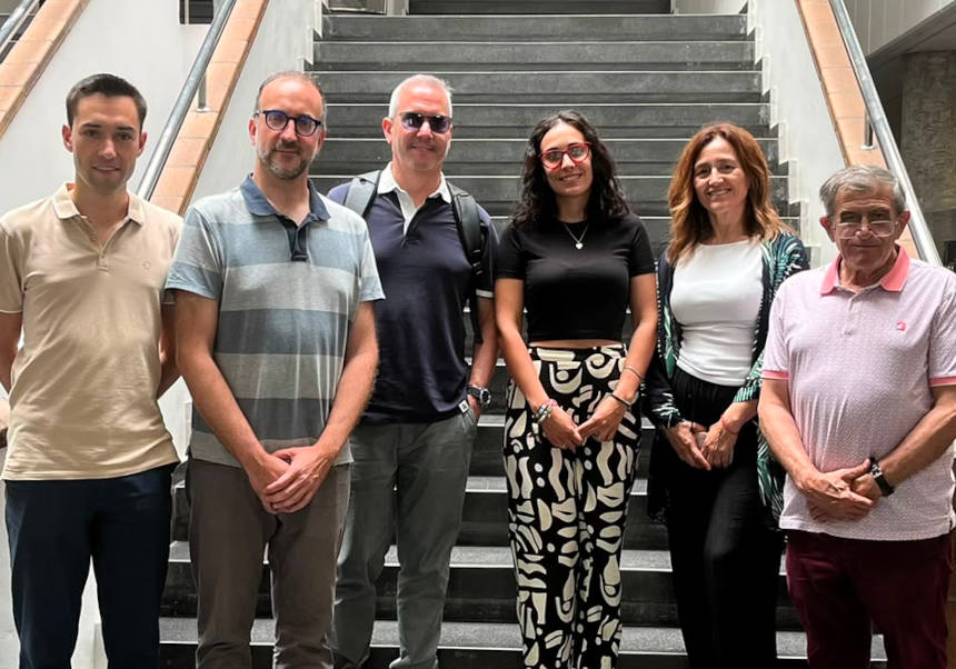 D’esquerra a dreta: Pablo Meseguer (UPV), Francisco Giner (UV), Isidro Machado (UV), Rocío del Amor (UPV), Valery Naranjo (UPV) i Samuel Navarro (UV).