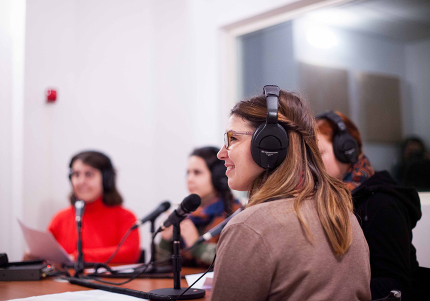 Alumnes amb auriculars