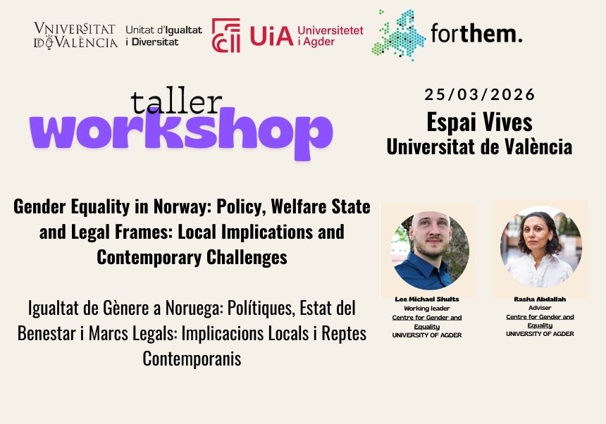 La Universitat de València acoge un taller internacional sobre políticas de igualdad en Noruega