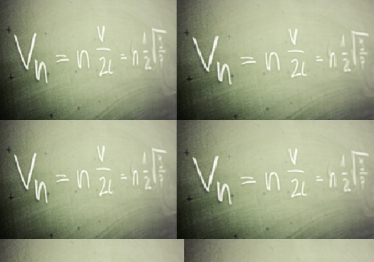 Fórmula matemática en un tablero.