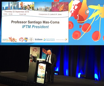 Santiago Mas-Coma, at the closing ceremony of the International Congress for Tropical Medicine and Malaria, held in Brisbane (Australia).