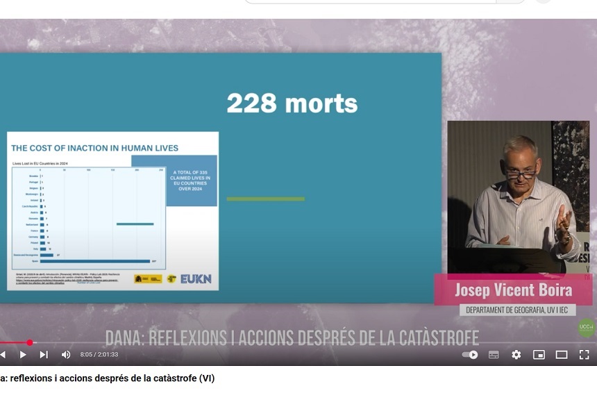 Conferència de cloenda, per Josep Vicent Boira, professor del Departament de Geografia.
