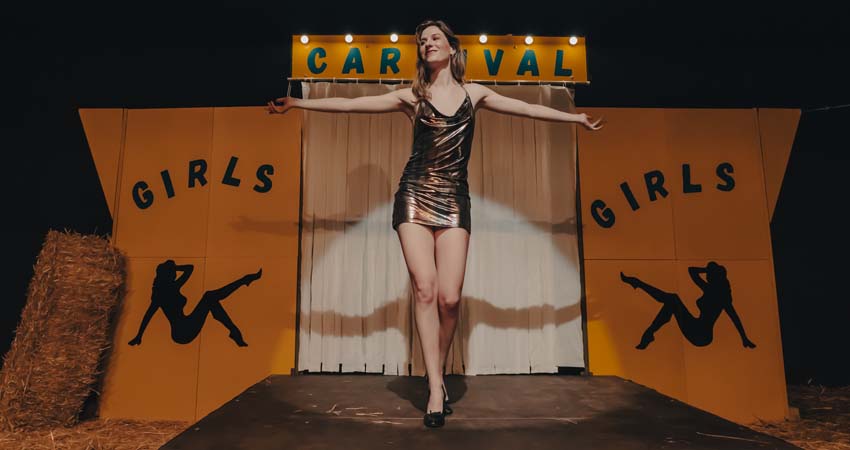A woman on stage